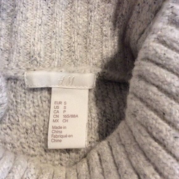 H&M neutral loose turtleneck womens sweater dress tunic Small S - Picture 6 of 6